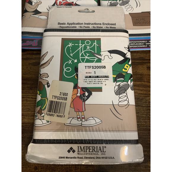 3x VTG Looney Tunes Sports Wallpaper Border NEW 15 Yards, 6.75” Tall ~BASKETBALL - Picture 5 of 5